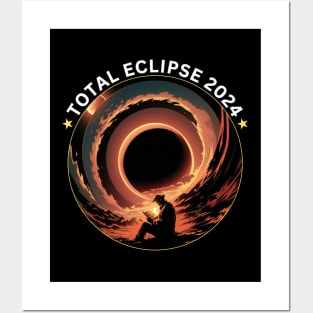 READING IN THE TOTAL ECLIPSE 2024 Posters and Art